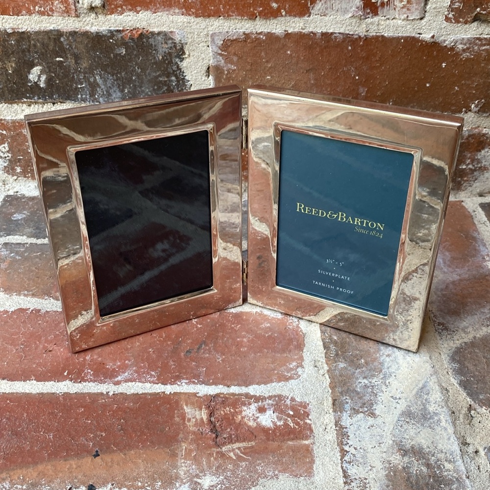Reed & Barton Silverplate Tarnish Proof Frame for two 
3 1/2” x 5”  photos